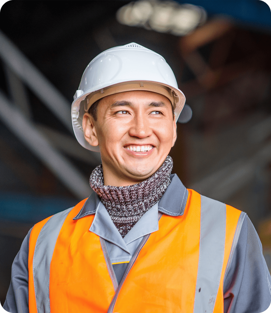 Smiling mining worker
