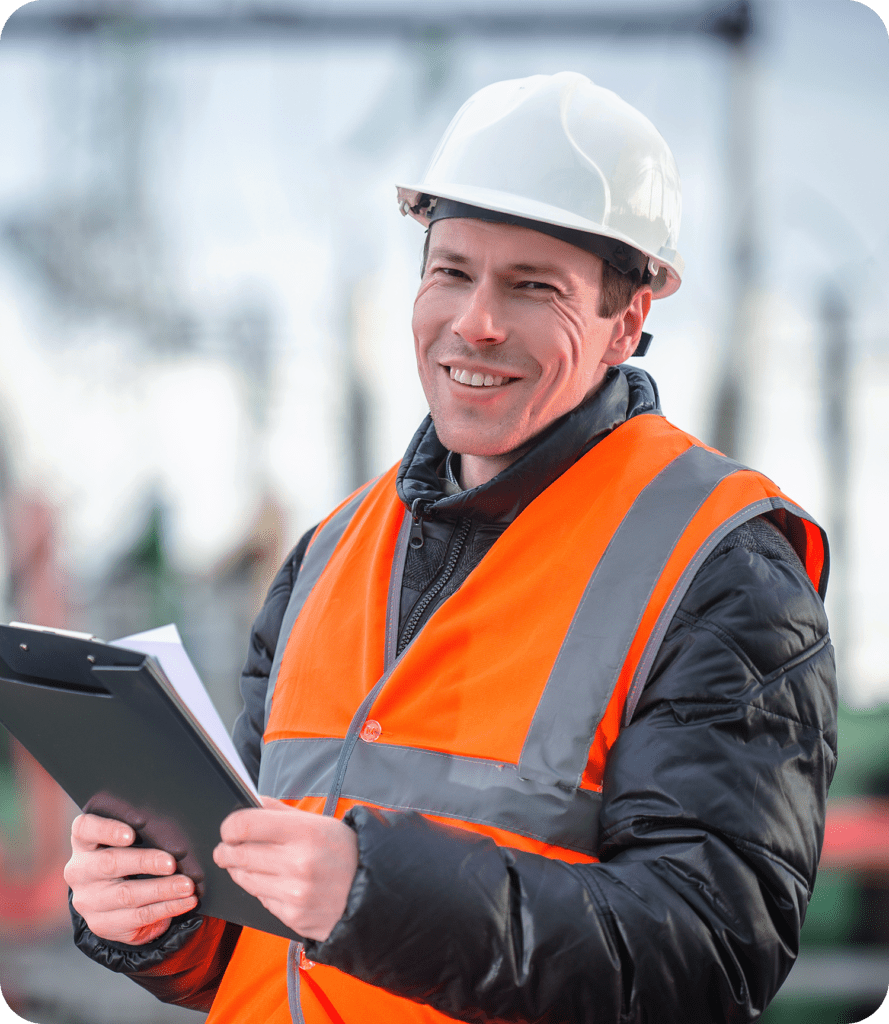 Electrical supervisor smiling