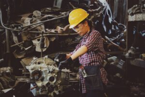 Worker in an autobody shop